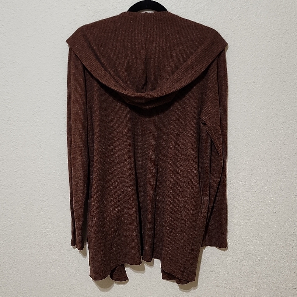 Monrow Brown Cardigan Sweater with Ruffled Detailing - Picture 10 of 12